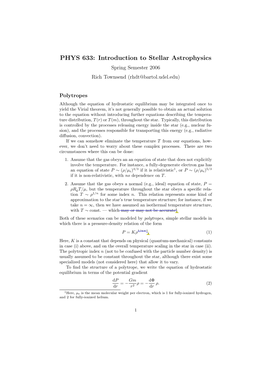 PHYS 633: Introduction to Stellar Astrophysics Spring Semester 2006 Rich Townsend (Rhdt@Bartol.Udel.Edu)