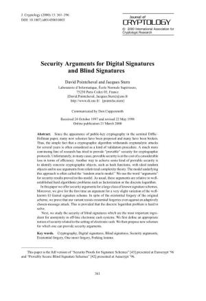 Security Arguments for Digital Signatures and Blind Signatures