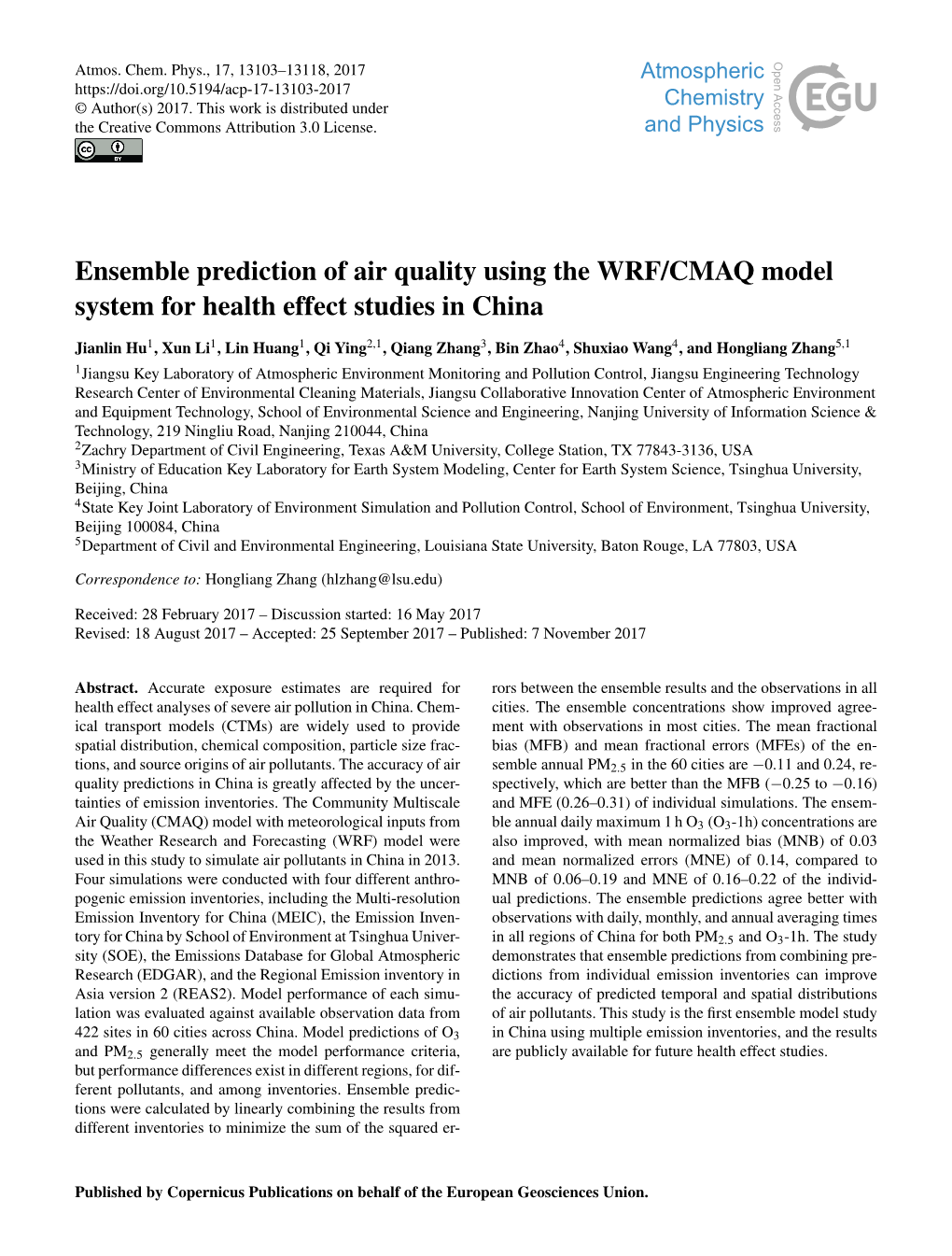 Article Size Frac- Bias (MFB) and Mean Fractional Errors (Mfes) of the En- Tions, and Source Origins of Air Pollutants