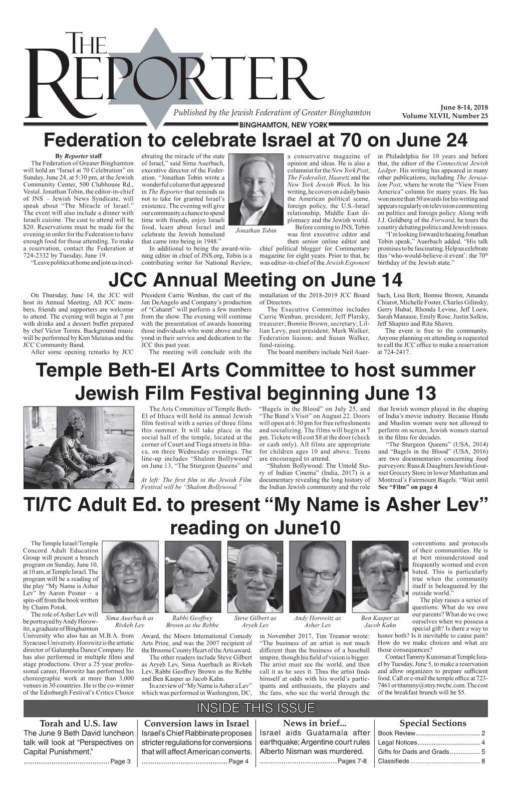 My Name Is Asher Lev” Reading on June10 the Temple Israel/Temple Conventions and Protocols Concord Adult Education of Their Communities