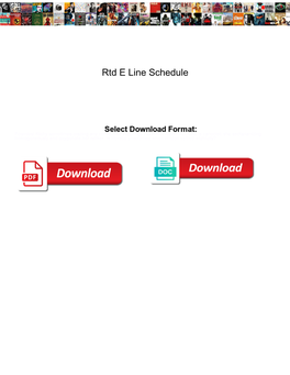 Rtd E Line Schedule