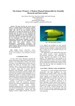 The Ictineu 3 Project: a Modern Manned Submersible for Scientific Research and Intervention