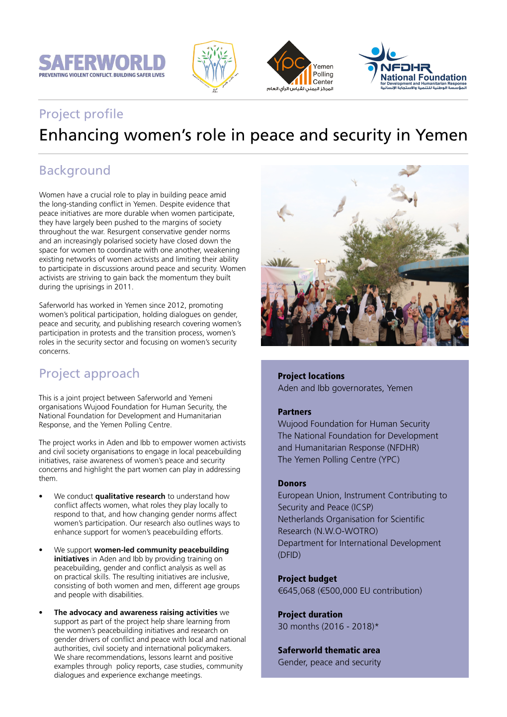 Enhancing Women's Role in Peace and Security in Yemen