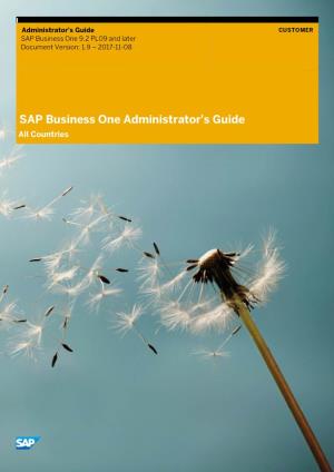 SAP Business One Administrator's Guide All Countries