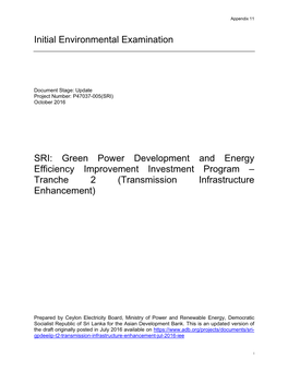 Initial Environmental Examination