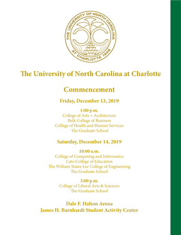The University of North Carolina at Charlotte Commencement