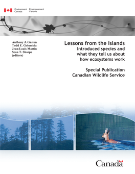 Lessons from the Islands Jean-Louis Martin Introduced Species and Sean T