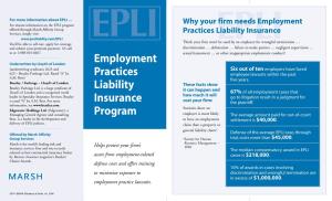 Employment Practices Liability Insurance Program EPLI