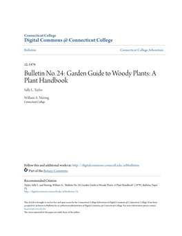 Bulletin No. 24: Garden Guide to Woody Plants: a Plant Handbook Sally L