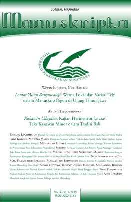 Lontar Yusup Banyuwangi: Warna Lokal Dan Variasi Teks Dalam Manuskrip Pegon Di Ujung Timur Jawa Kakawin Udayana: Kajian Hermeneu