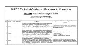 NJDEP Technical Guidance - Response to Comments
