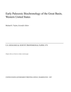 Early Paleozoic Biochronology of the Great Basin, Western United States