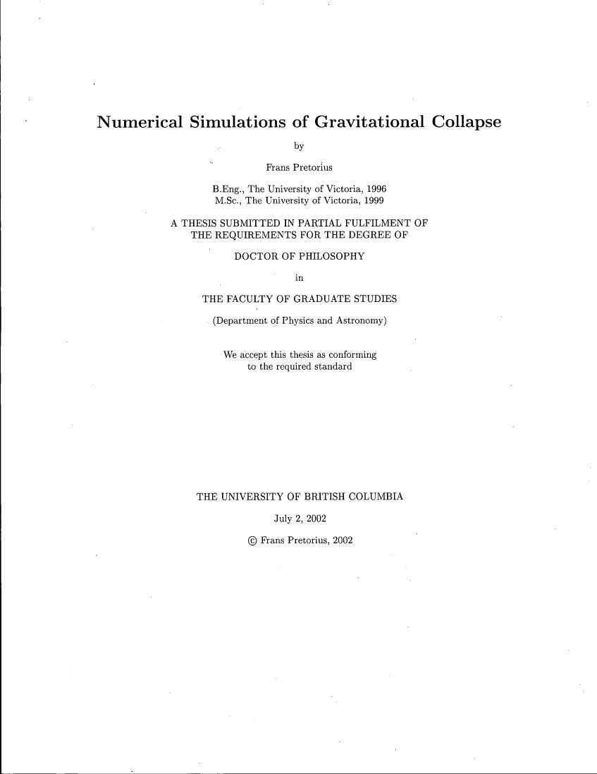Numerical Simulations of Gravitational Collapse By