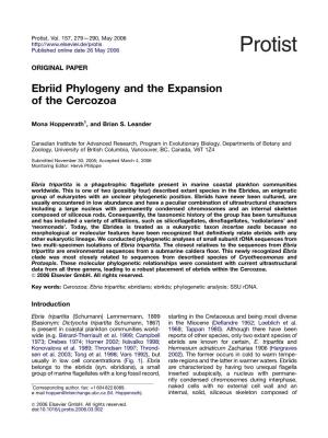 Ebriid Phylogeny and the Expansion of the Cercozoa