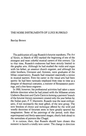 The Noise Instruments of Luigi Russolo