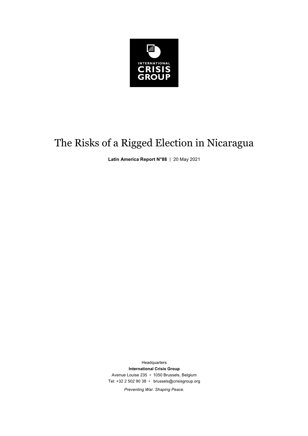 The Risks of a Rigged Election in Nicaragua