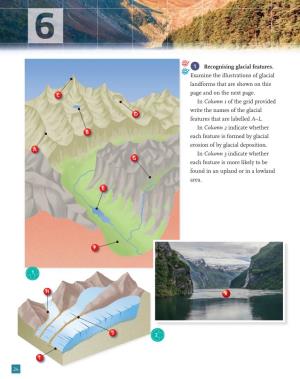 1 Recognising Glacial Features. Examine the Illustrations of Glacial Landforms That Are Shown on This Page and on the Next Page