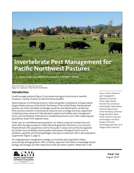 Invertebrate Pest Management for Pacific Northwest Pastures
