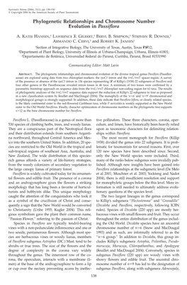 Phylogenetic Relationships and Chromosome Number Evolution in Passiflora