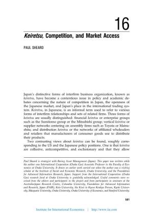 Keiretsu, Competition, and Market Access