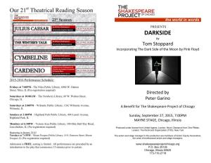 DARKSIDE by Tom Stoppard Incorporating the Dark Side of the Moon by Pink Floyd