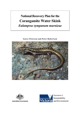 Recovery Plan for Corangamite Water Skink Eulamprus Tympanum Marnieae