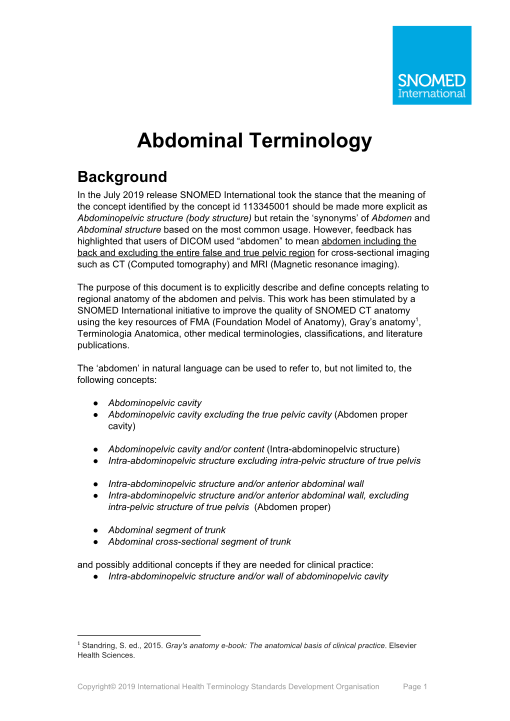 Abdominal Terminology