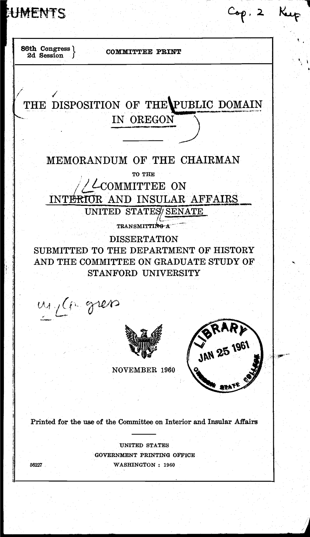 THE DISPOSITION of Thetlic DOMAIN in OREGON