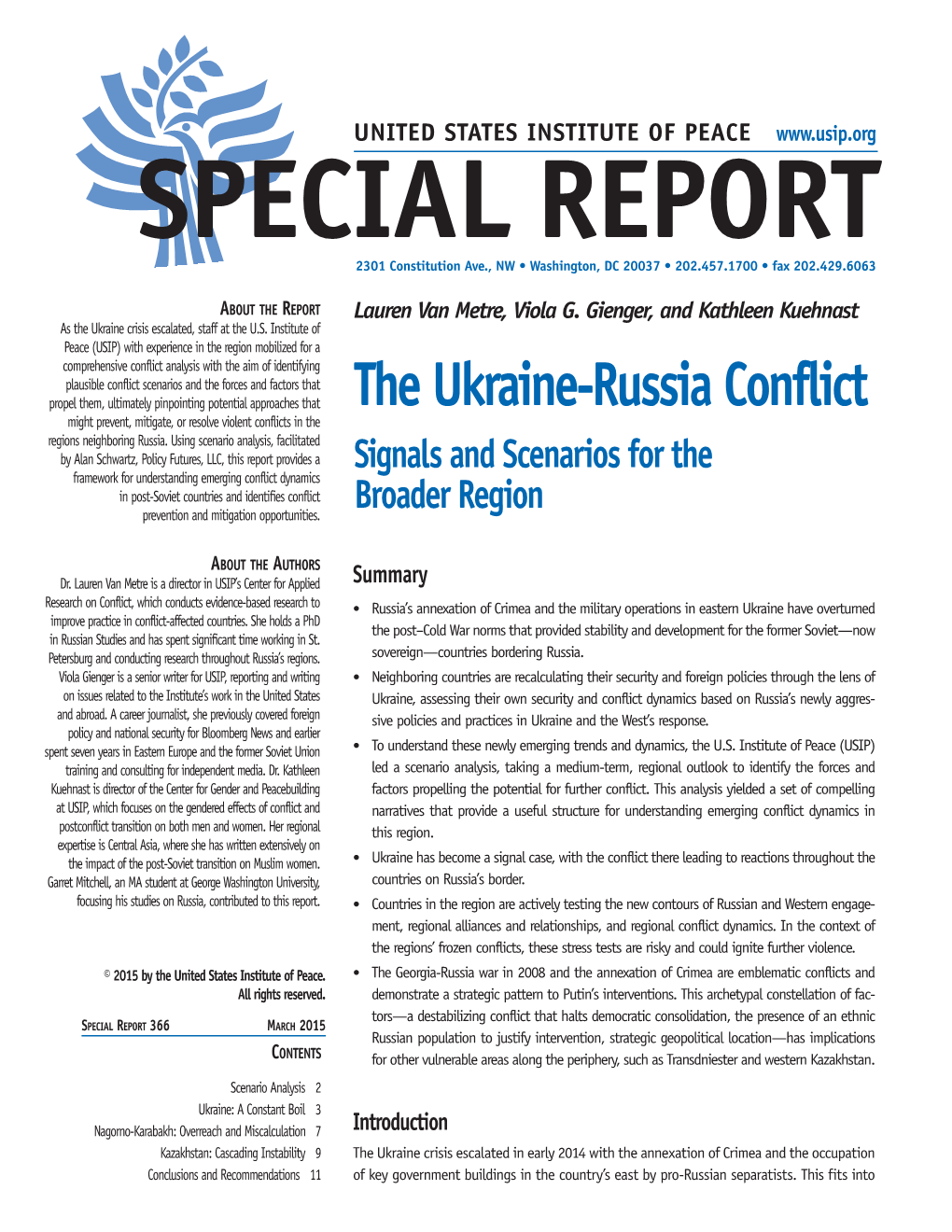 The Ukraine-Russia Conflict: Signals and Scenarios for the Broader Region