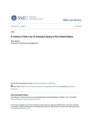 A History of the Law of Assisted Dying in the United States