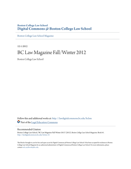 BC Law Magazine Fall/Winter 2012 Boston College Law School