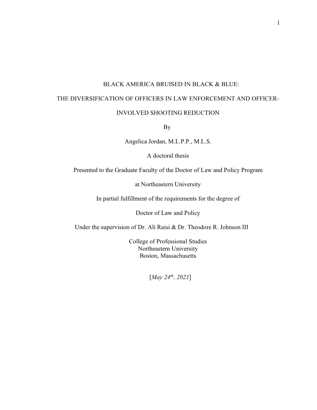 1 Black America Bruised in Black & Blue: The