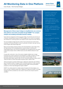 Monitoring Data in One Platform Case Study – Normandy Bridges