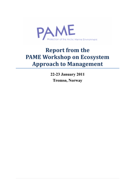 Report from the PAME Workshop on Ecosystem Approach to Management