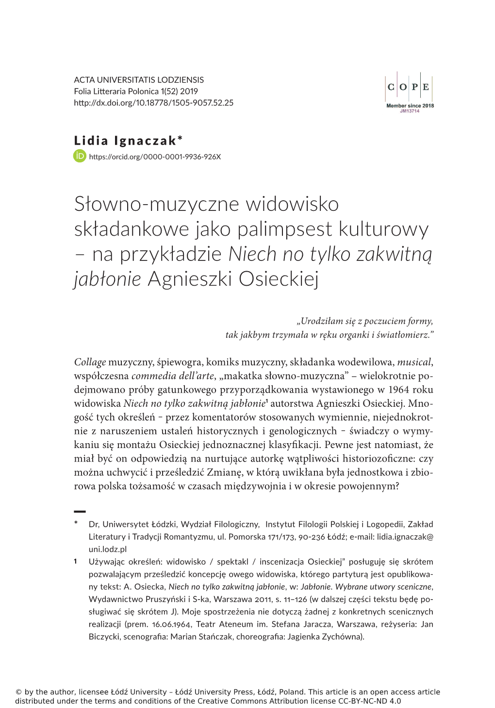 Na Przykładzie Niech No Tylko Zakwitną Jabłonie Agnieszki Osieckiej