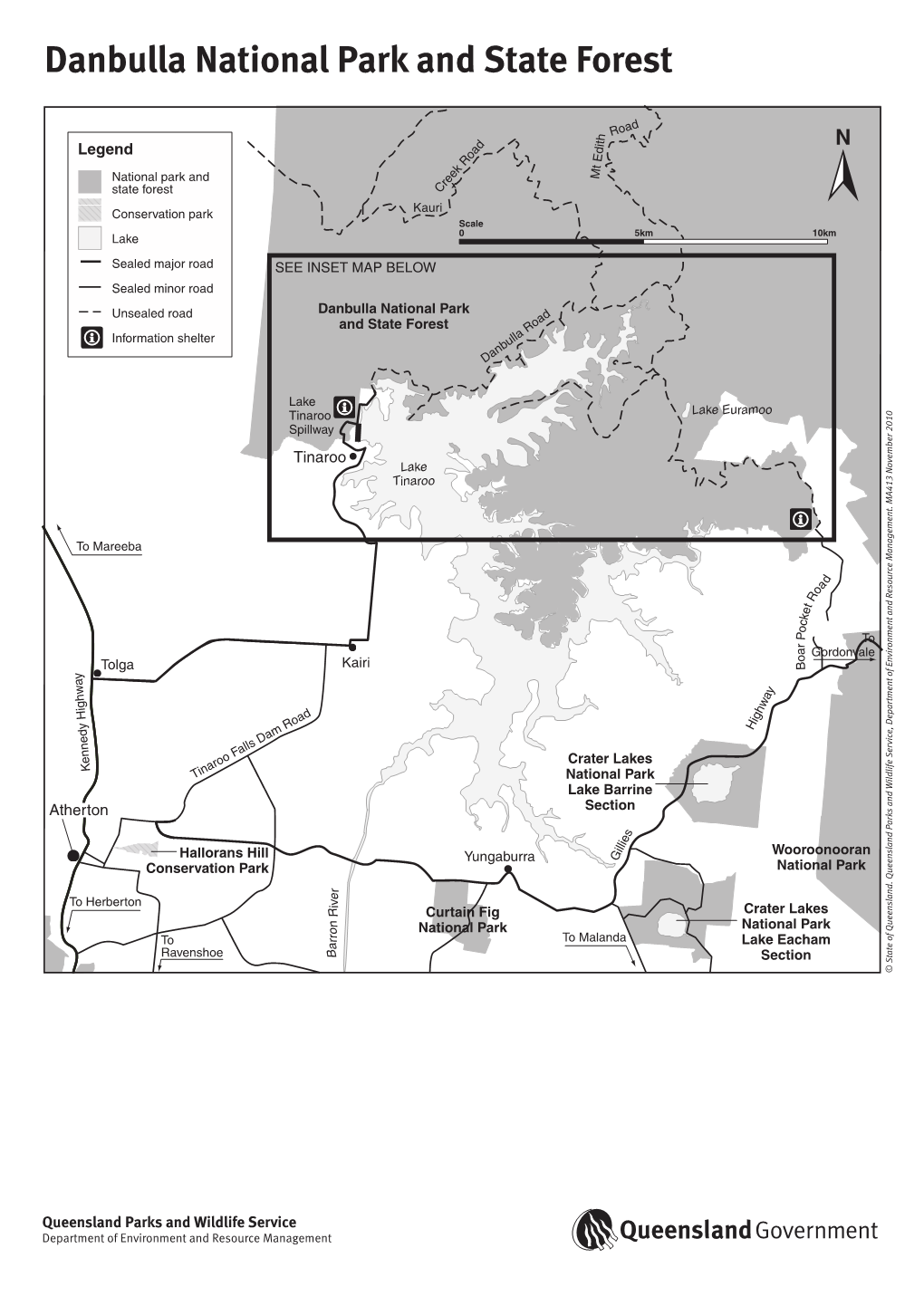 Map of Danbullla National Park and Danbulla State Forest