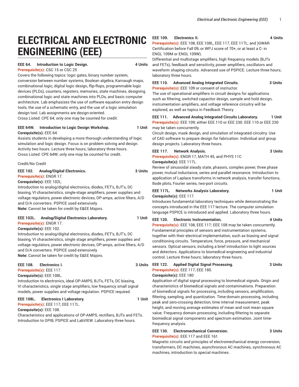 Electrical and Electronic Engineering (EEE) 1