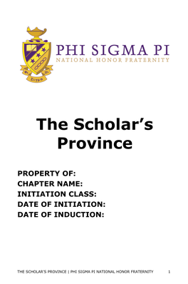 The Scholar's Province