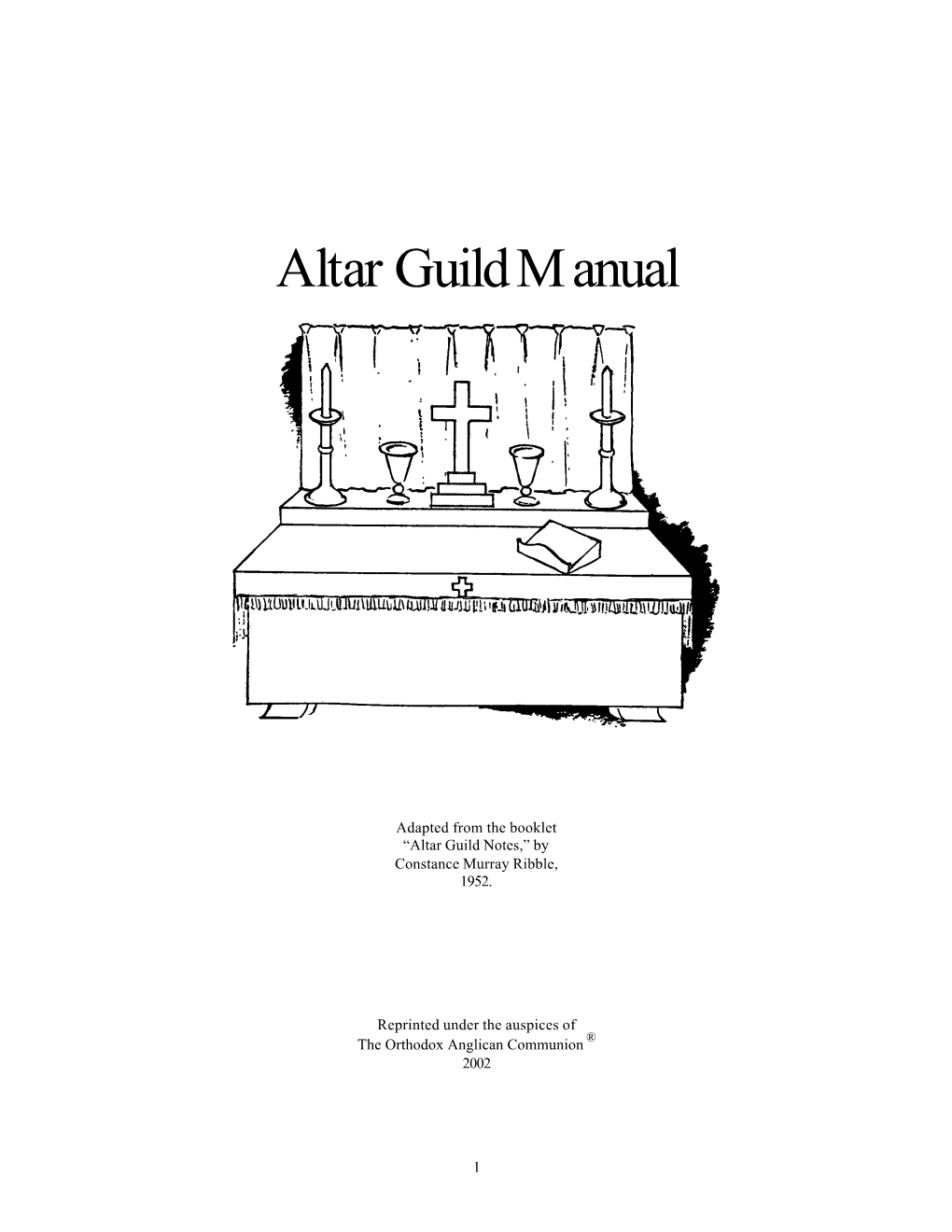 Altar Guild Manual