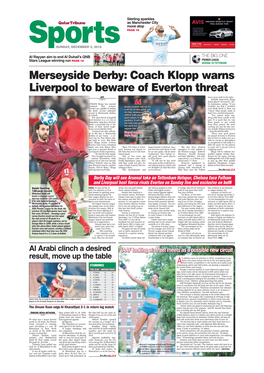 Coach Klopp Warns Liverpool to Beware of Everton Threat