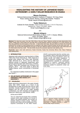 Highlighting the History of Japanese Radio Astronomy, 4: Early