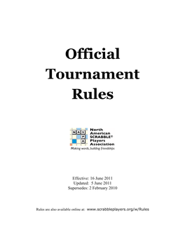 Official Tournament Rules