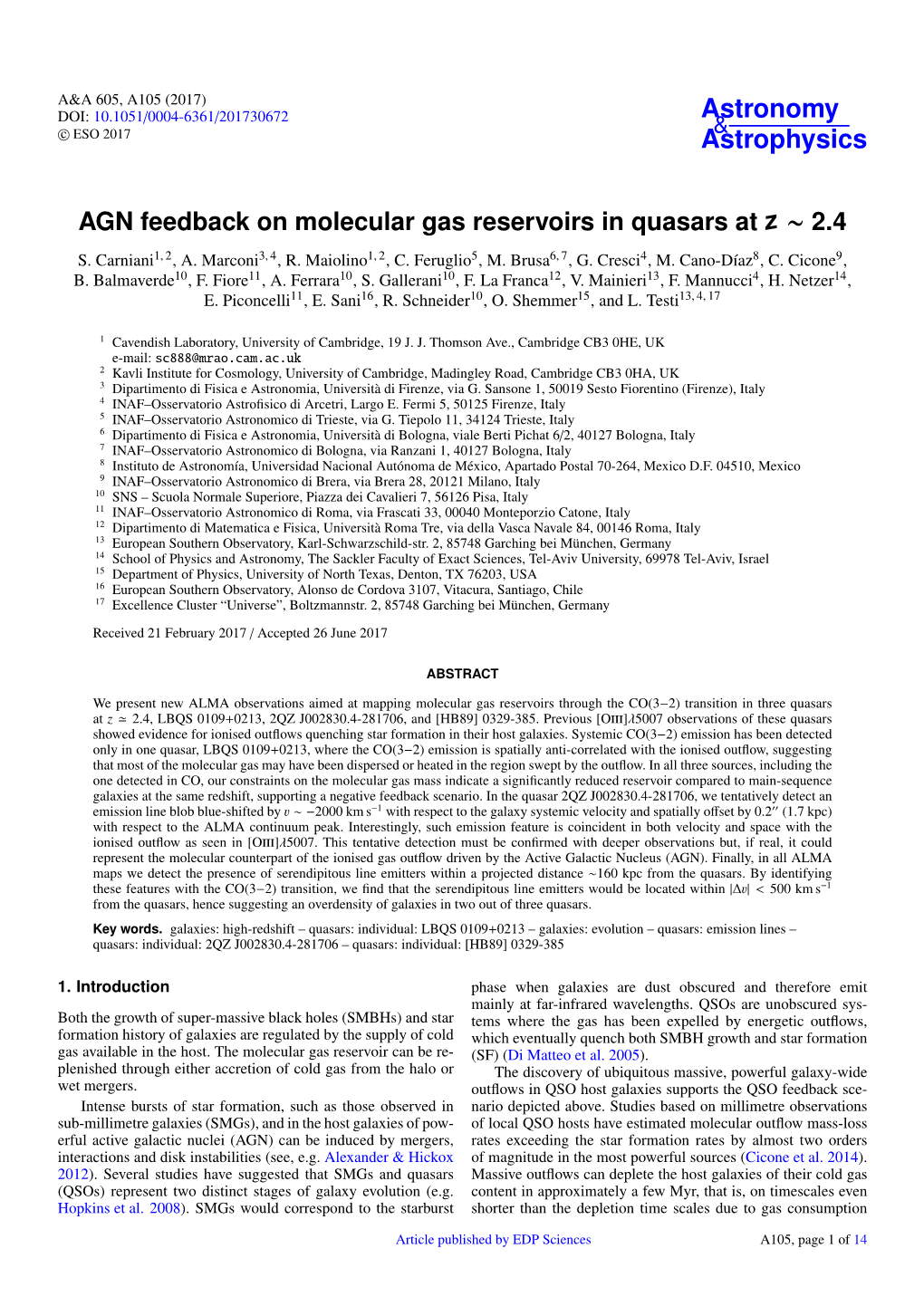 AGN Feedback on Molecular Gas Reservoirs in Quasars at Z ~