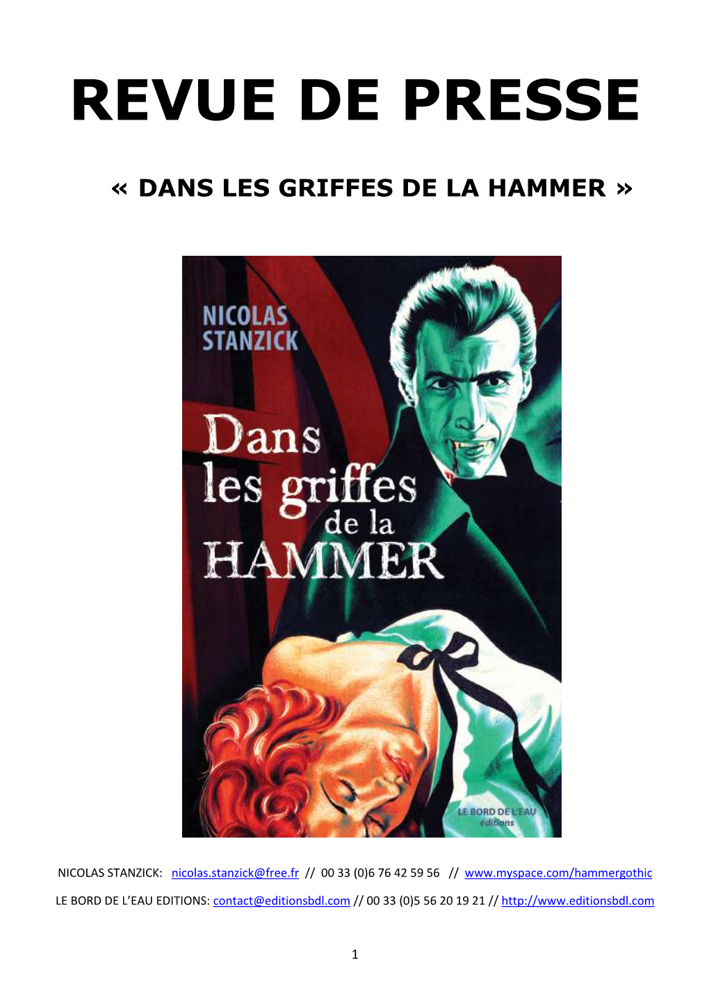 Dans Les Griffes De La Hammer »