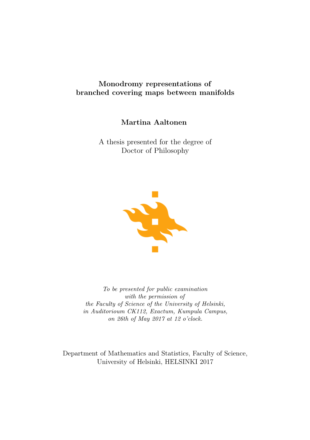 Monodromy Representations of Branched Covering Maps Between Manifolds