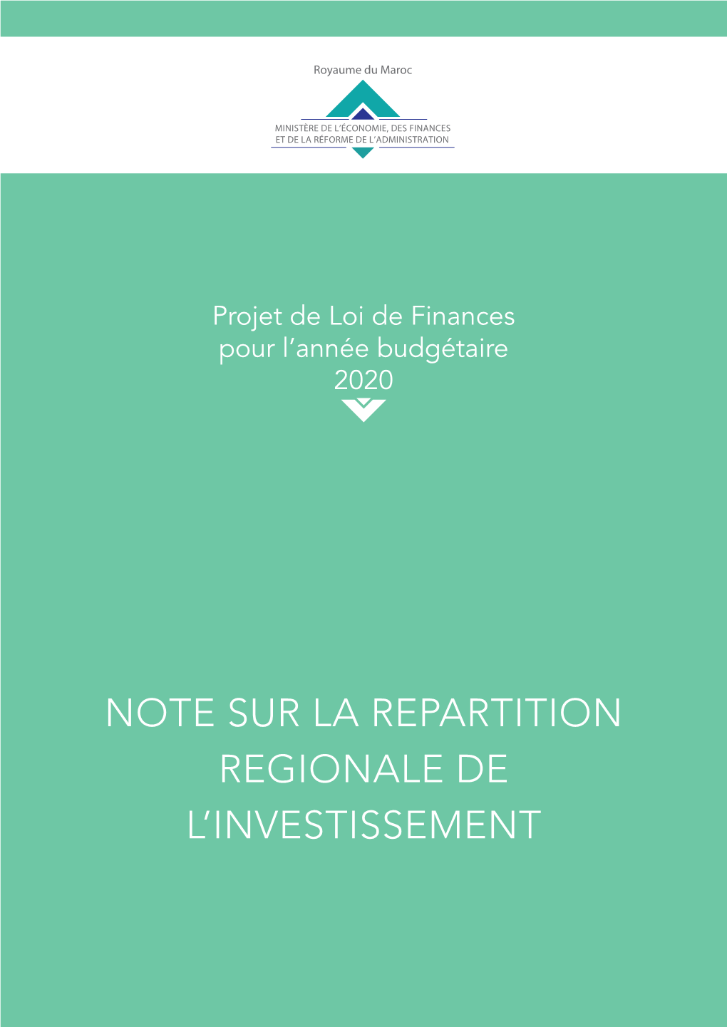 Note Sur La Repartition Regionale De L'investissement