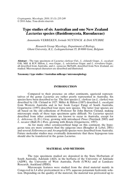 Basidiomycota, Russulaceae)