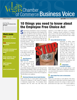 Business Voice a Member Publication April 2009 | Volume 29 Number 4