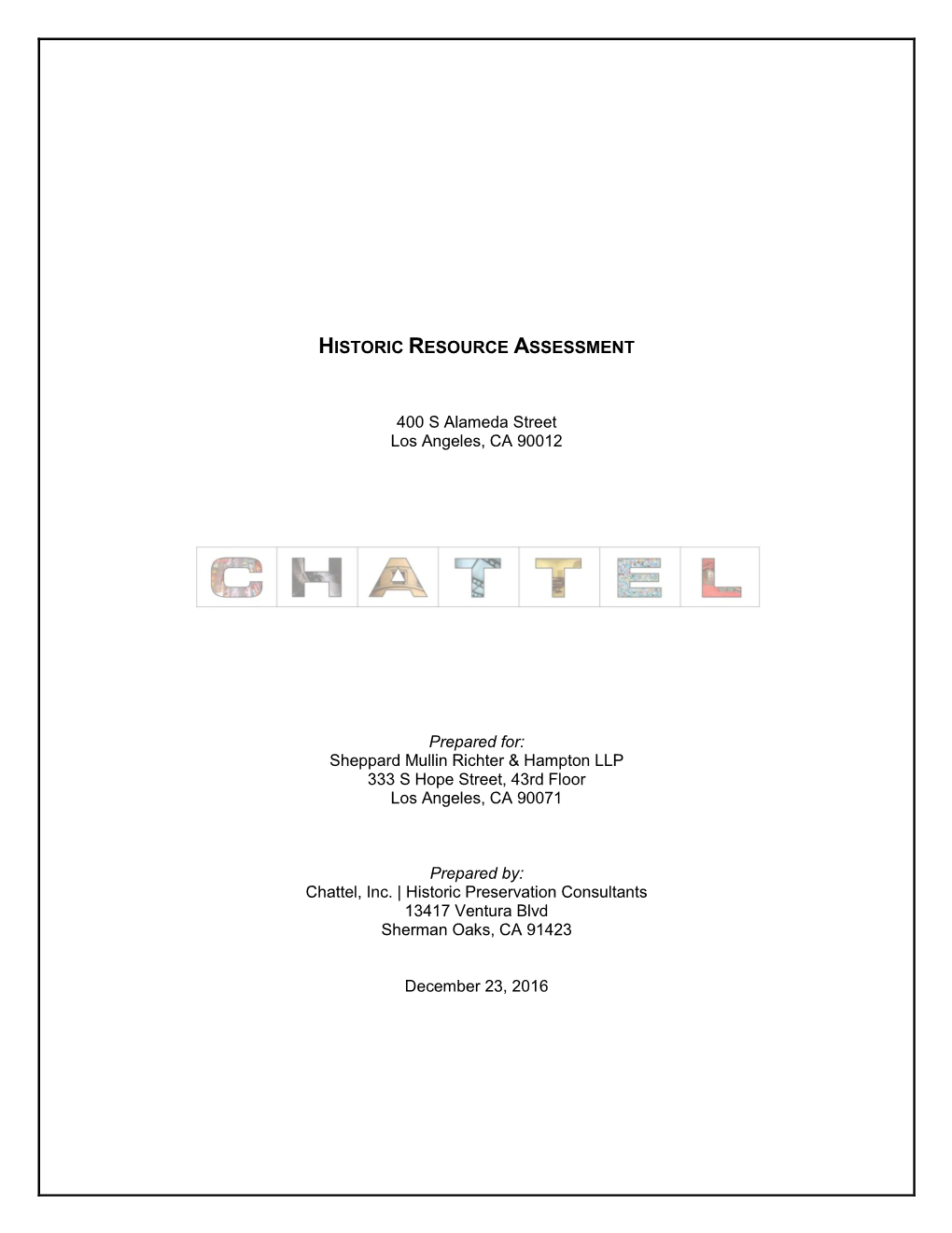 Historic Resource Assessment