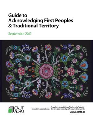 Guide to Acknowledging First Peoples & Traditional Territory
